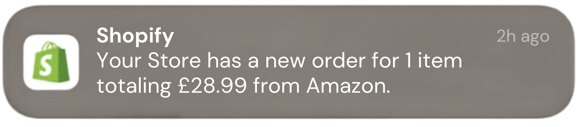 Illustrative example: Shopify order notification