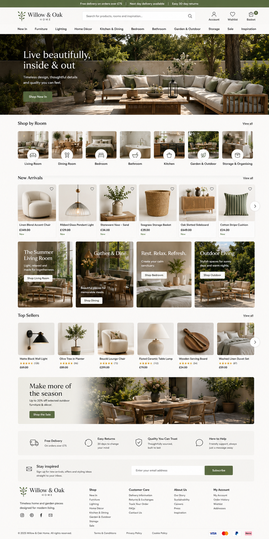 Willow & Oak design preview storefront